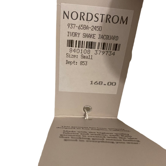 Rails Noemi Top Ivory Snake Jacquard Luxe Satin Button-Down Size S NWT - Picture 8 of 10